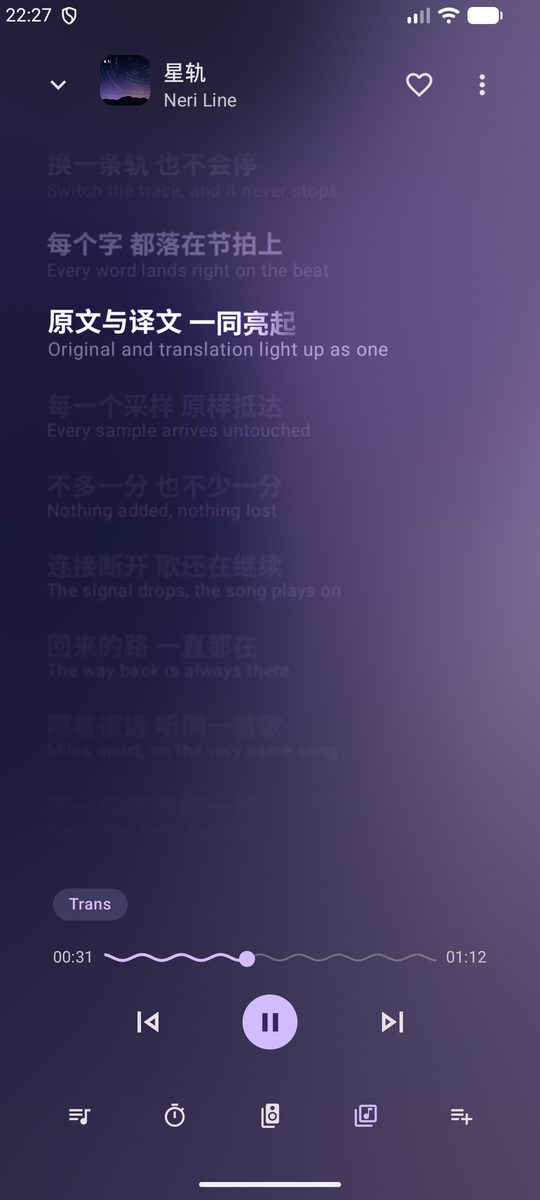Lyrics page screenshot