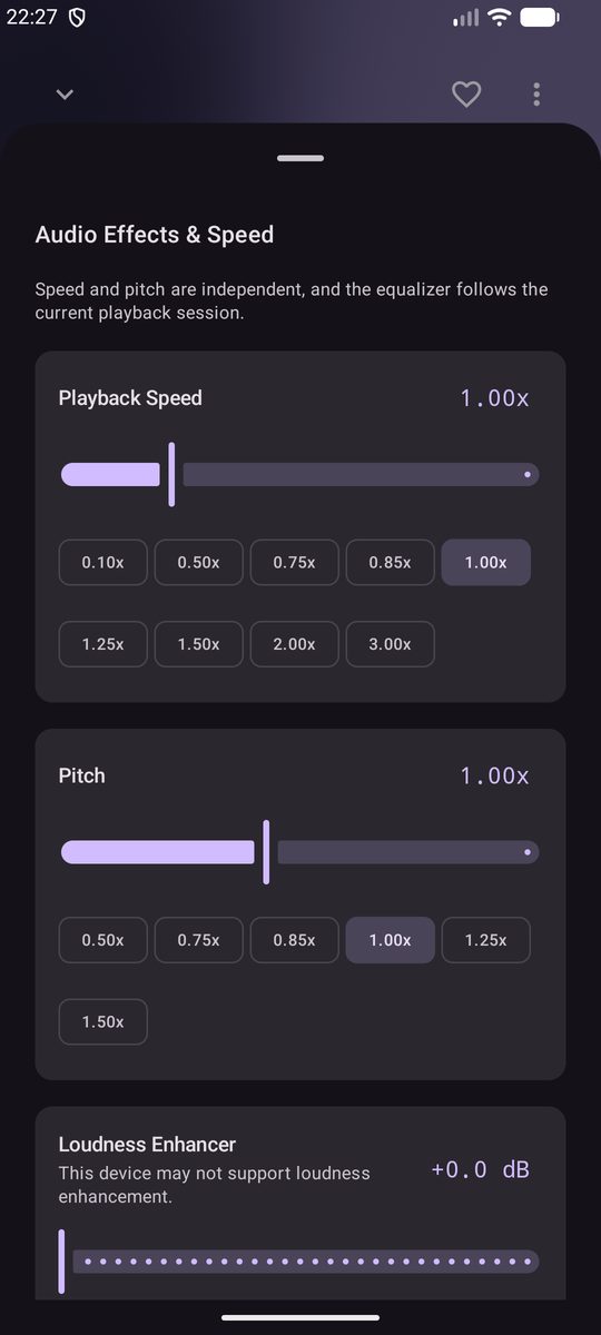 Audio effects &amp; speed screenshot